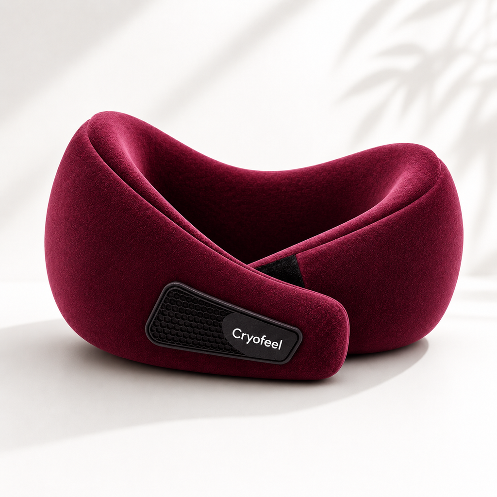 Feelmax Travel Neck Pillow (Wine, 1 Pillow)